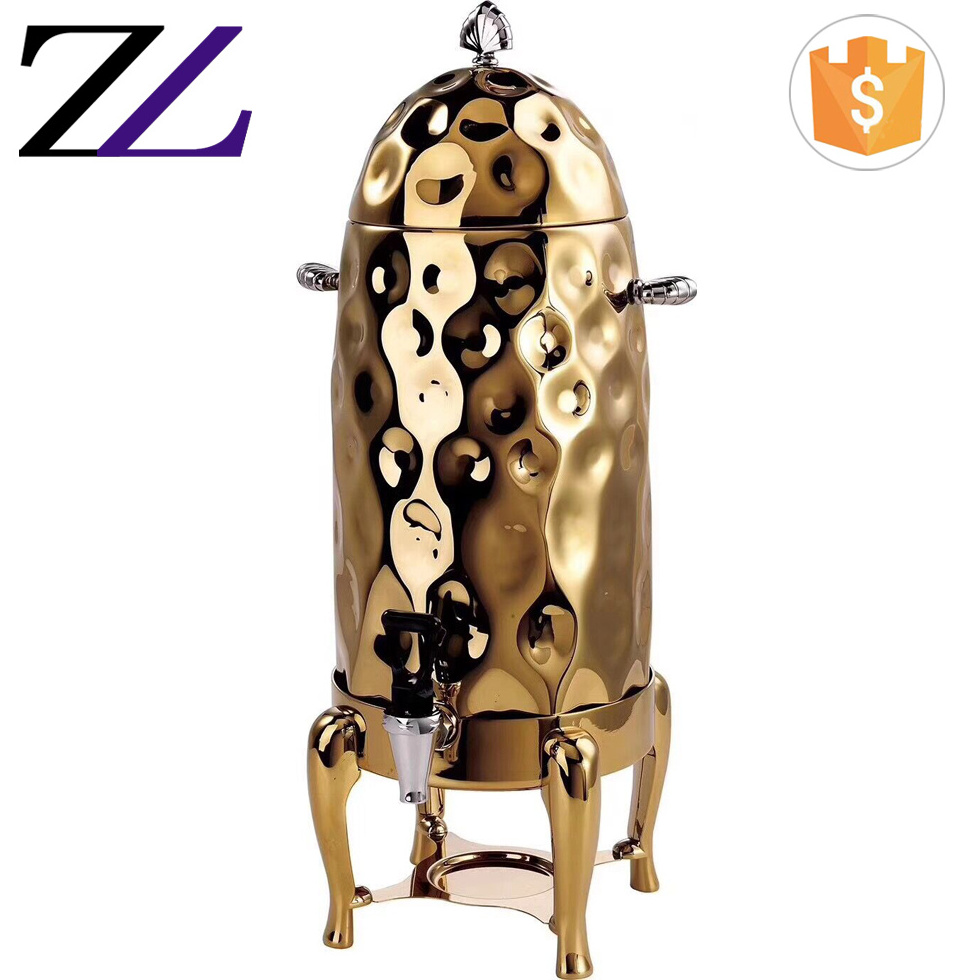 Arabic style coffee warmer chocolate milk dispenser machine copper stainless steel hammered commercial hot chocolate dispenser