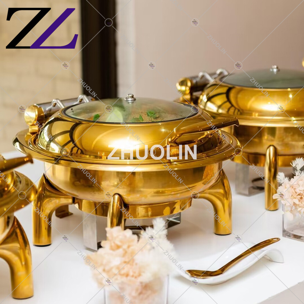 Other Hotel & restaurant equipment latest design stainless steel gold copper cheffing dishes food warmer chafing dish buffet set