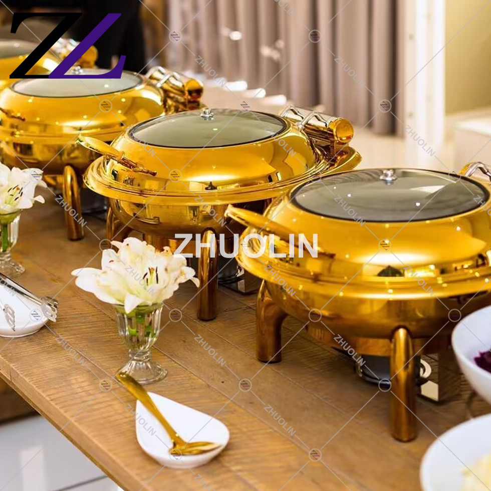 Other Hotel & restaurant equipment latest design stainless steel gold copper cheffing dishes food warmer chafing dish buffet set