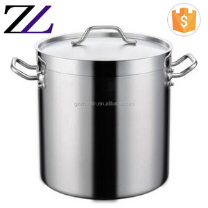 Hotel kitchen canteen hospitality tools catering commercial big size 18/10 stainless steel thickened rice soup and stock pot