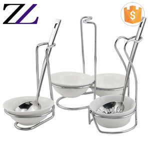 5 star luxury restaurant porcelain buffet serving set stainless steel standing soup warmer station ceramic soup tureen ladle