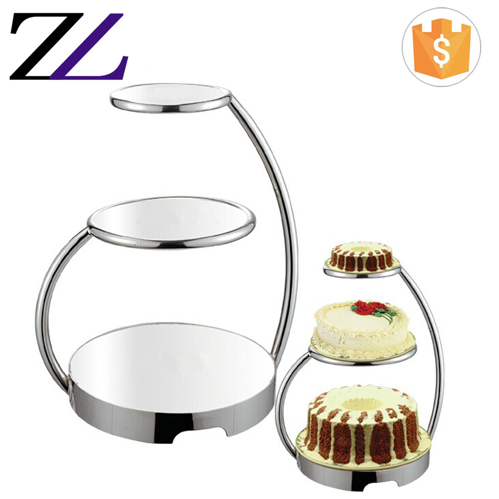 Wedding banquet metal stainless steel revoloing multilevel electric turntable revolving cupcake luxury rotating cake stand party