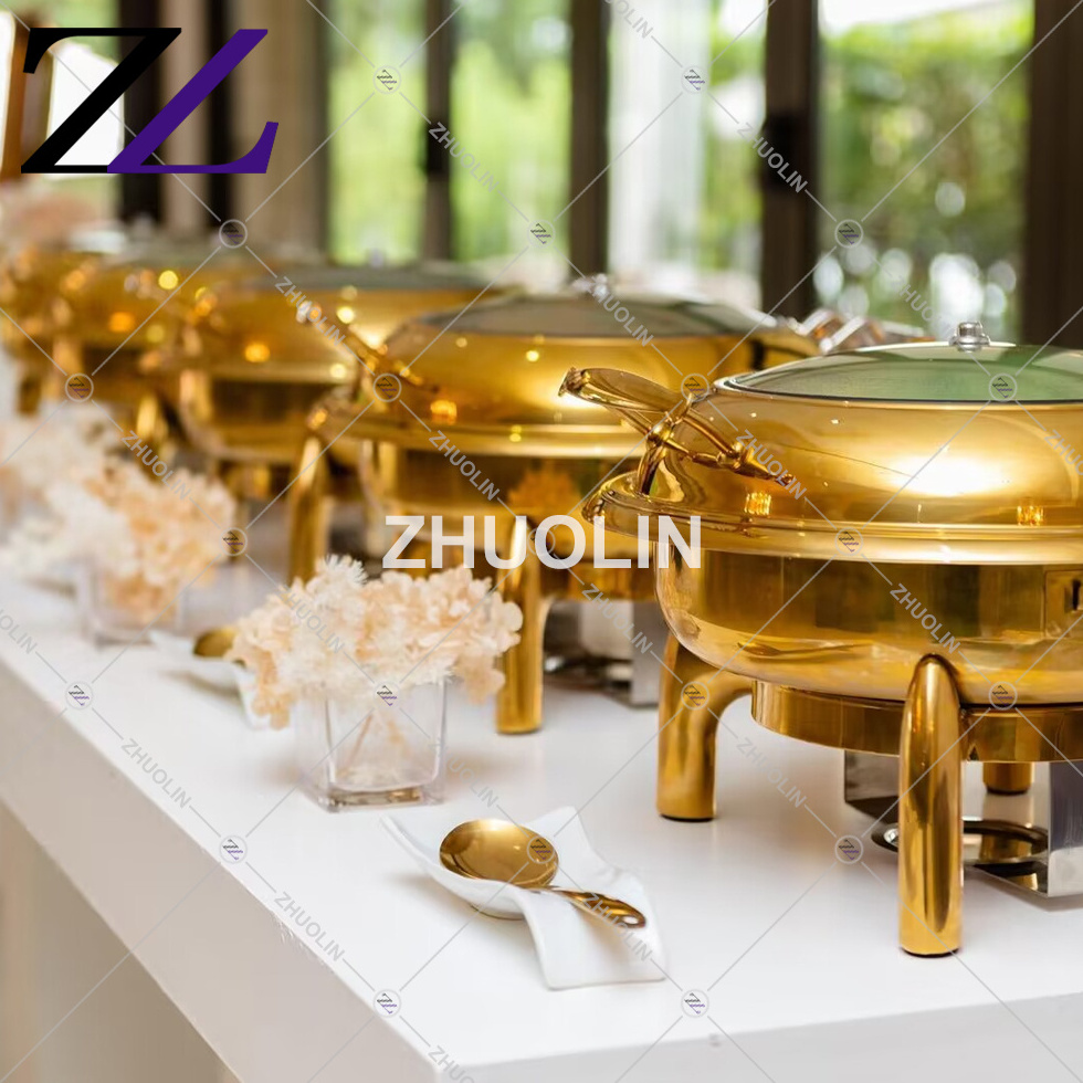 Other Hotel & restaurant equipment latest design stainless steel gold copper cheffing dishes food warmer chafing dish buffet set