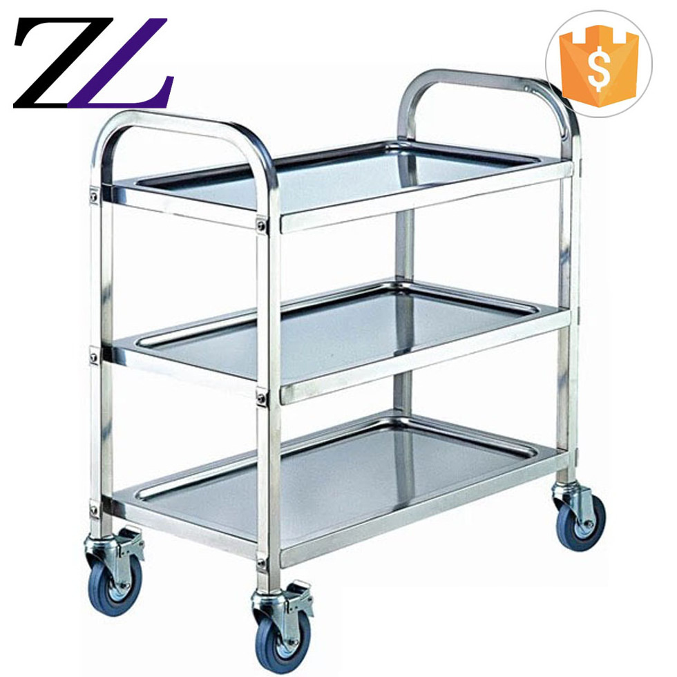 Food and beverage service equipment stainless steel 4 tier restaurant aircraft buffet catering food serving cart trolley