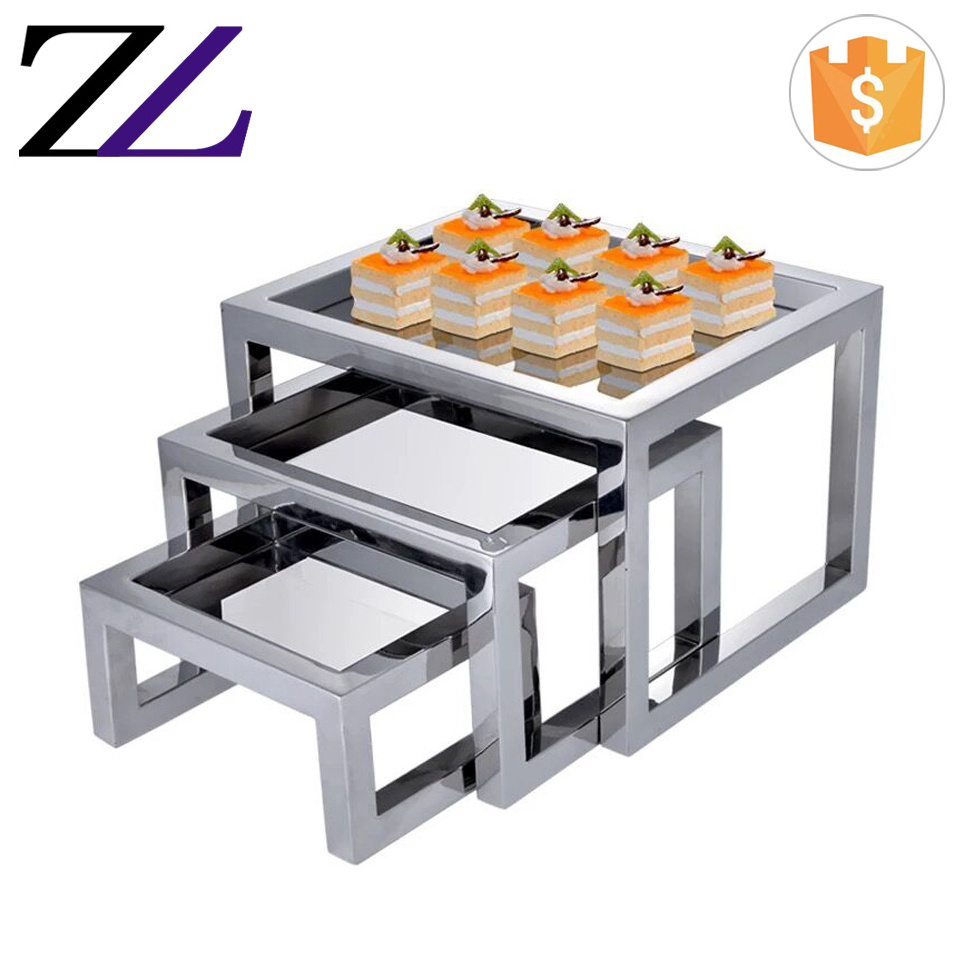 Italian restaurant equipment wedding banquet decorative beauty buffet elevation stand dessert food display buffet risers