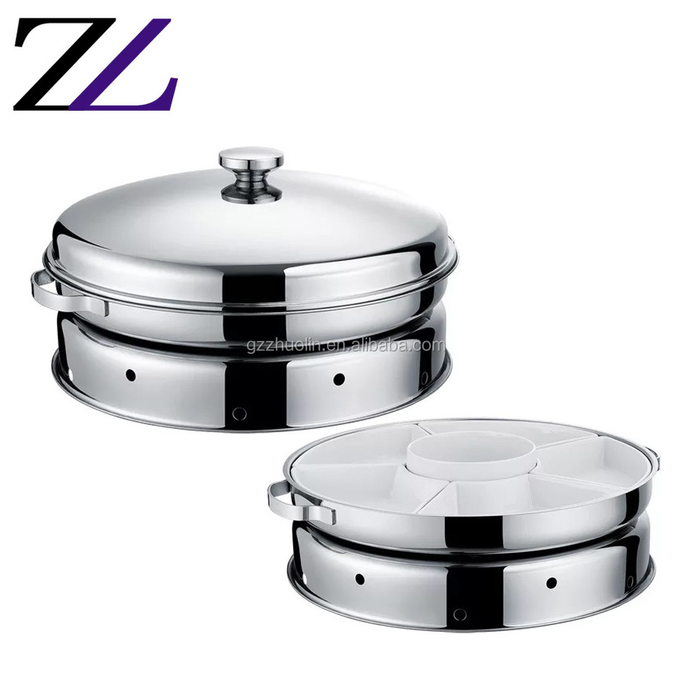 Metal eating utensils table candle food serving warmer divided plates dish bowls set round dome cover chafing dish ceramic dish