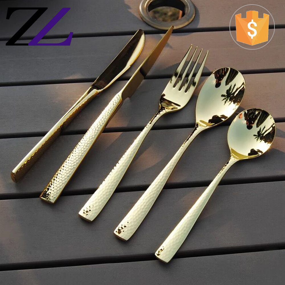 Outdoor catering equipment 18/10 stainless steel sterling italian cutipol bulk gold plated flatware wholesale