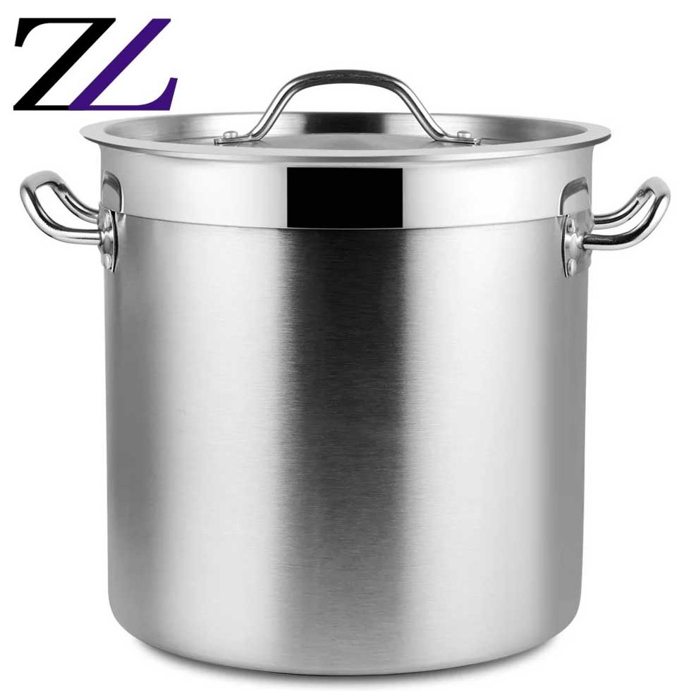 Dubai industrial cutlery set food warmers hotpot tripli stainless steel pots bowl big biryani steam industri soup cook pot