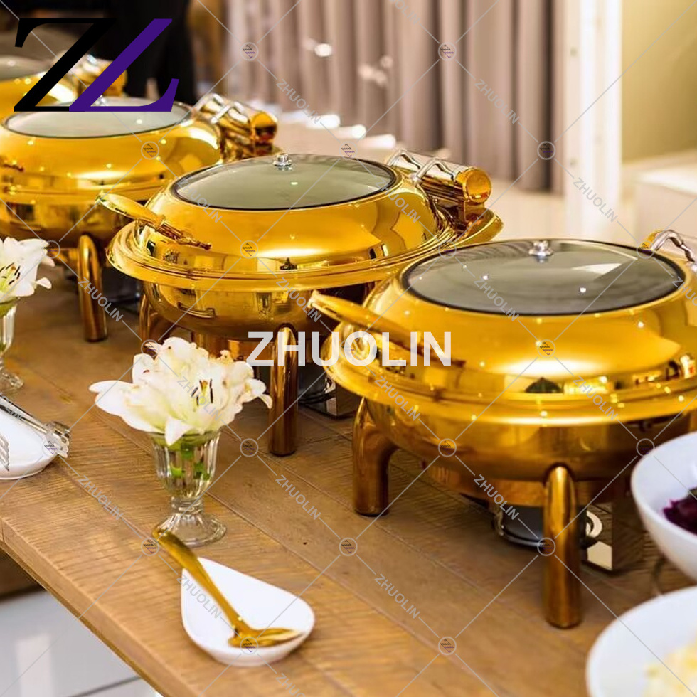 Other Hotel & restaurant equipment latest design stainless steel gold copper cheffing dishes food warmer chafing dish buffet set