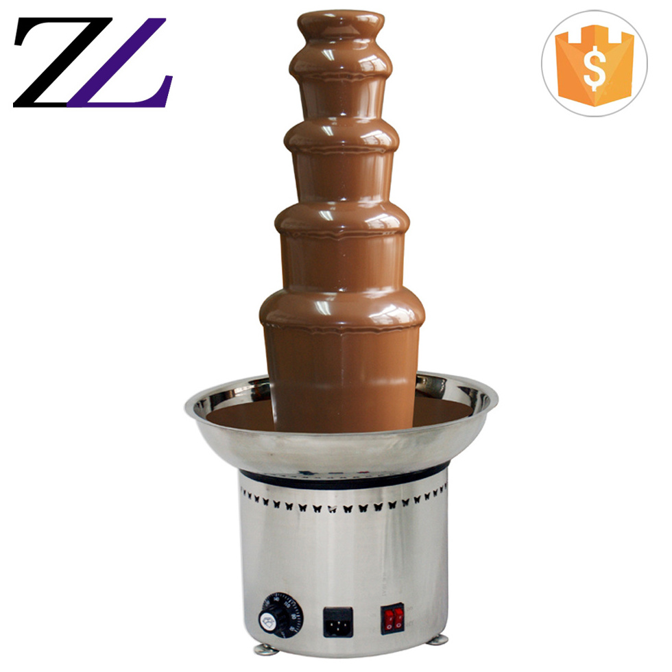 Wholesale price tabletop waterfall 4 tier stainless steel weeding banuqet buffet decoration commercial large chocolate fountain