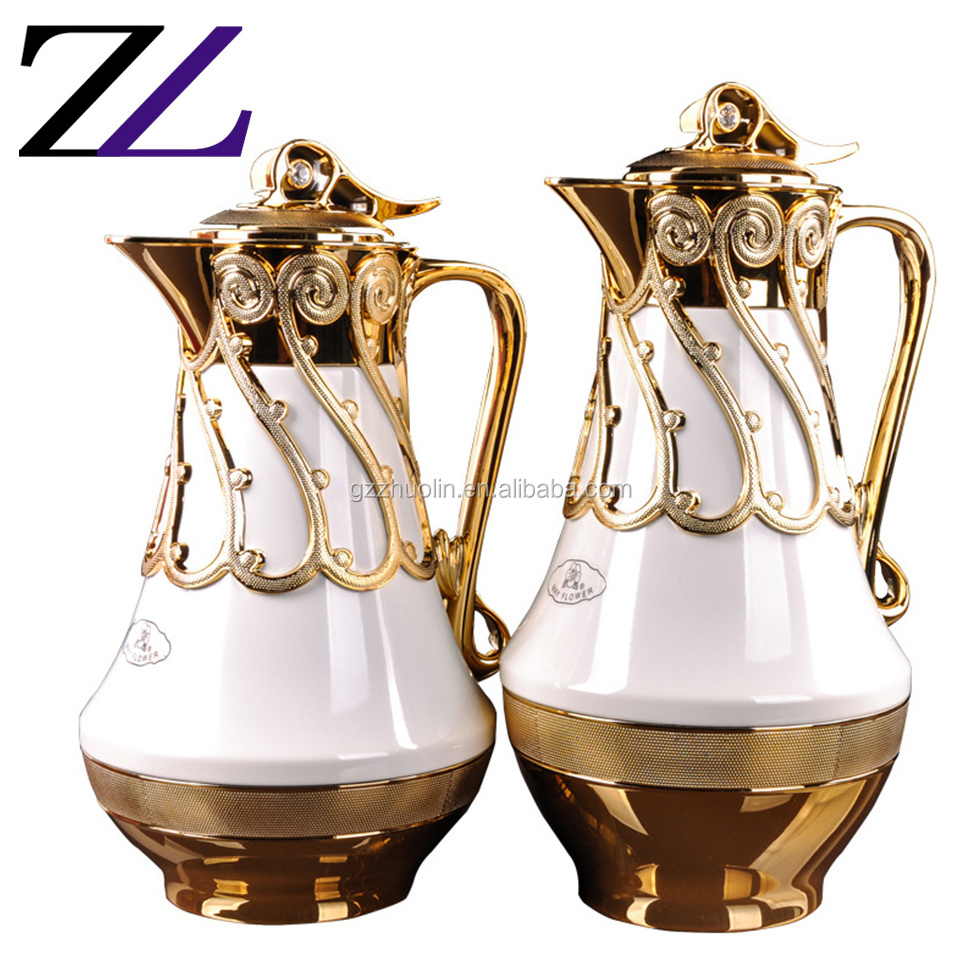 Turkish dallah arabic coffee pots with lids luxury thermos insulated ethiopian dubai copper water tea pot