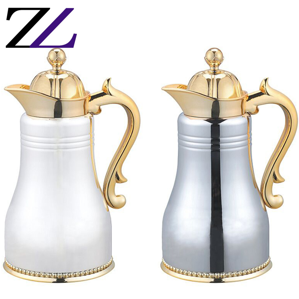 Turkish dallah arabic coffee pots with lids luxury thermos insulated ethiopian dubai copper water tea pot