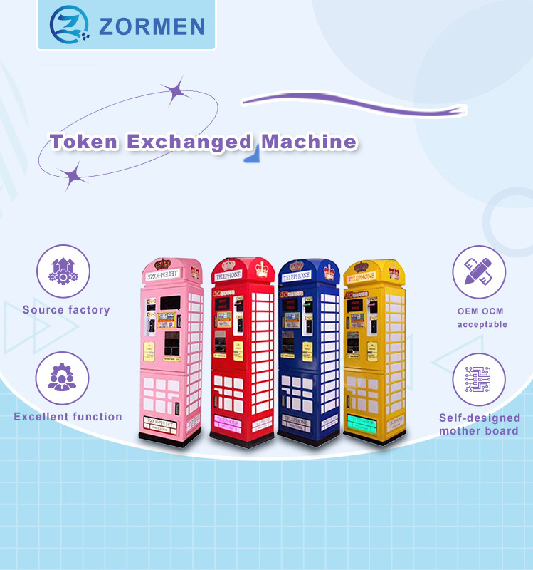 Coin machine token changer vending machine arcade amusement  toy vending games bill coin exchange machine