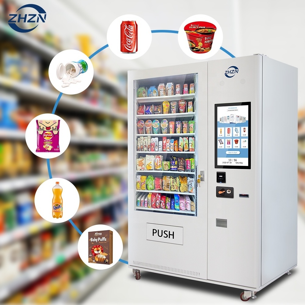 ZHZN Meal Lunch Box Soup Hot Food Vending Machine With Elevator System coin operated cash payment maquina expendedora