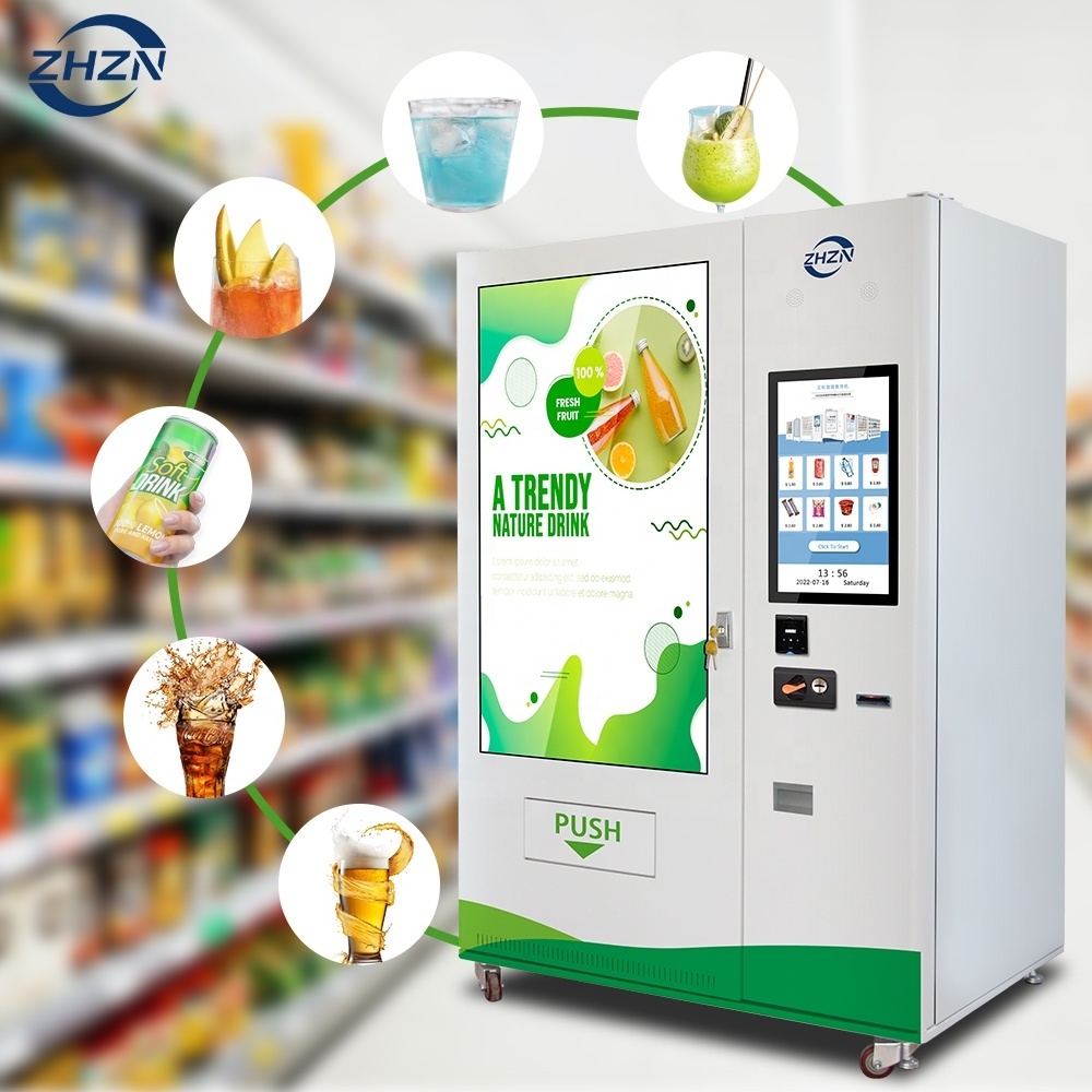 ZHZN Popular Oem/odm White Snack Vendingmachine Commercial Refrigerated Combo Dispenser Cola Vending Machine With Touch Screen