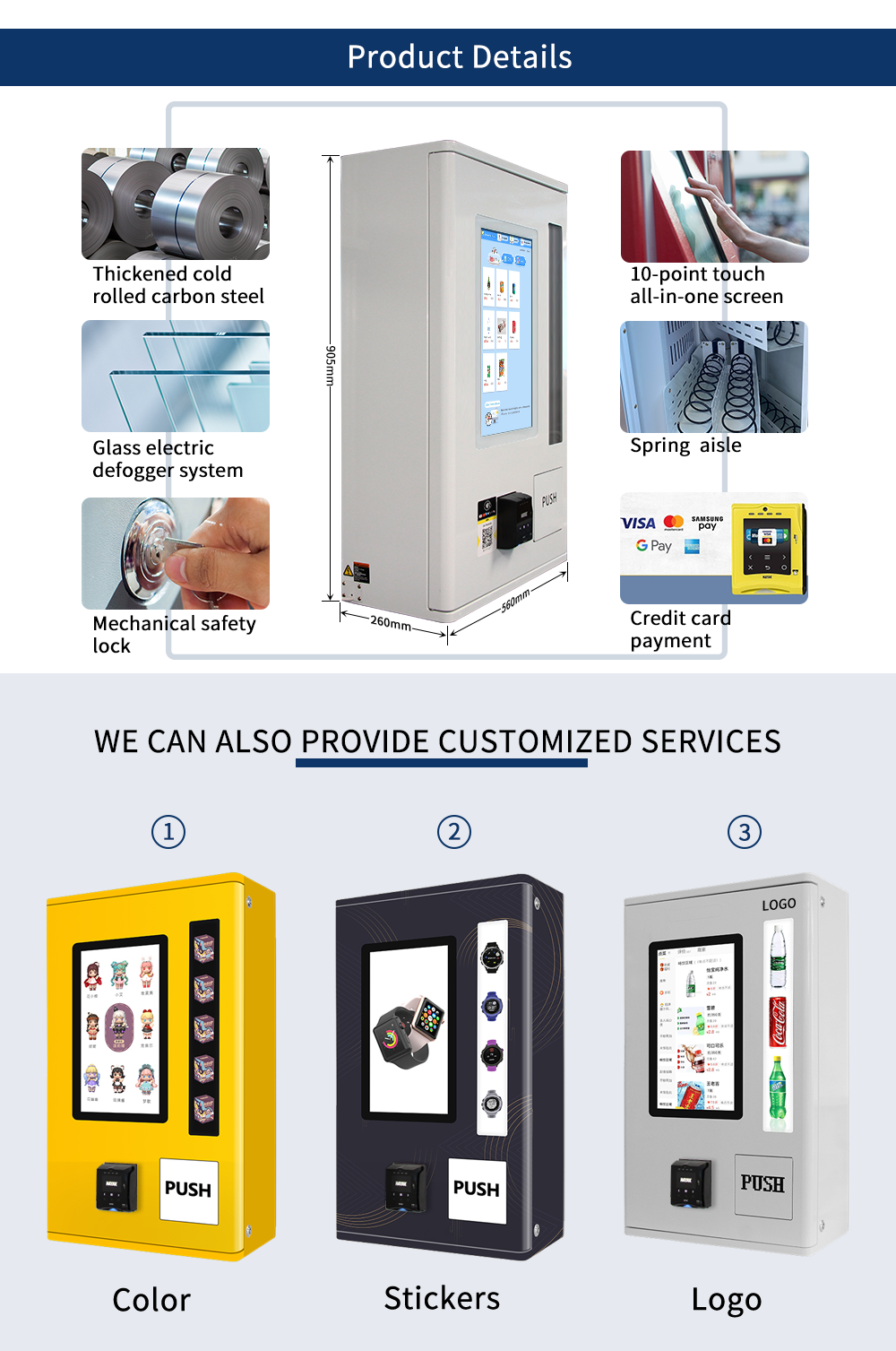 ZHZN 4g / Wifi drink mart vanding supermarket mini combo vending machine