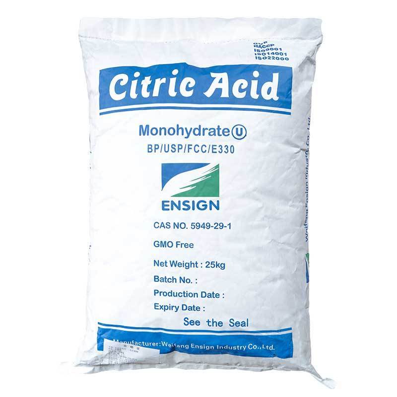 8-40 mesh citric acid monohydrate 30-100 mesh food grade ensign citric acid anhydrous