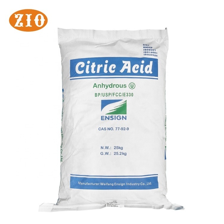 China Supplier Ensign Food Grade Wholesale Price Citric Acid Anhydrous