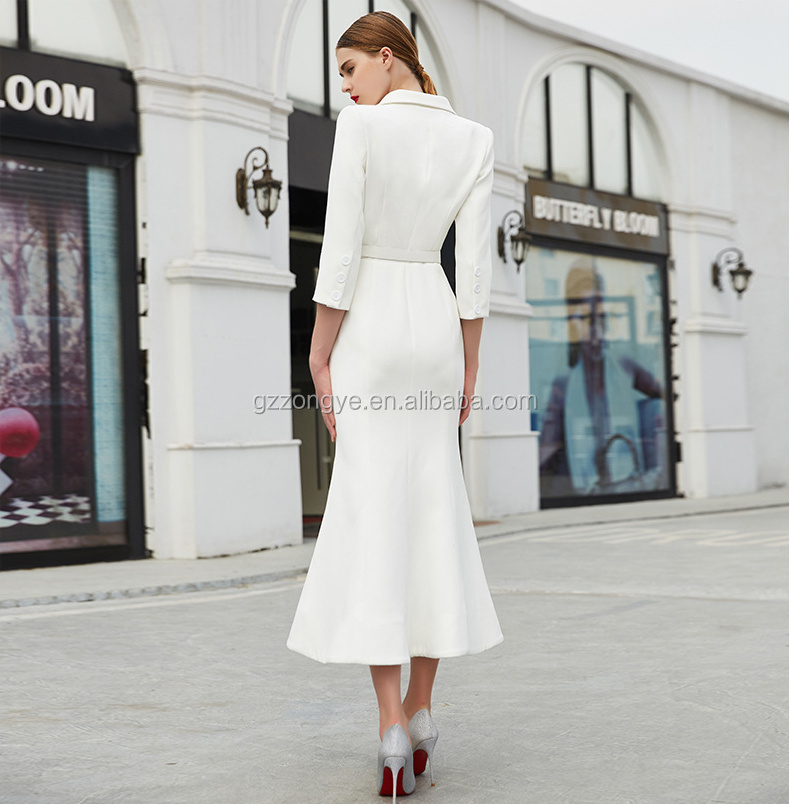 Latest Women Formal Blazers Style Long Sleeve Evening Dress