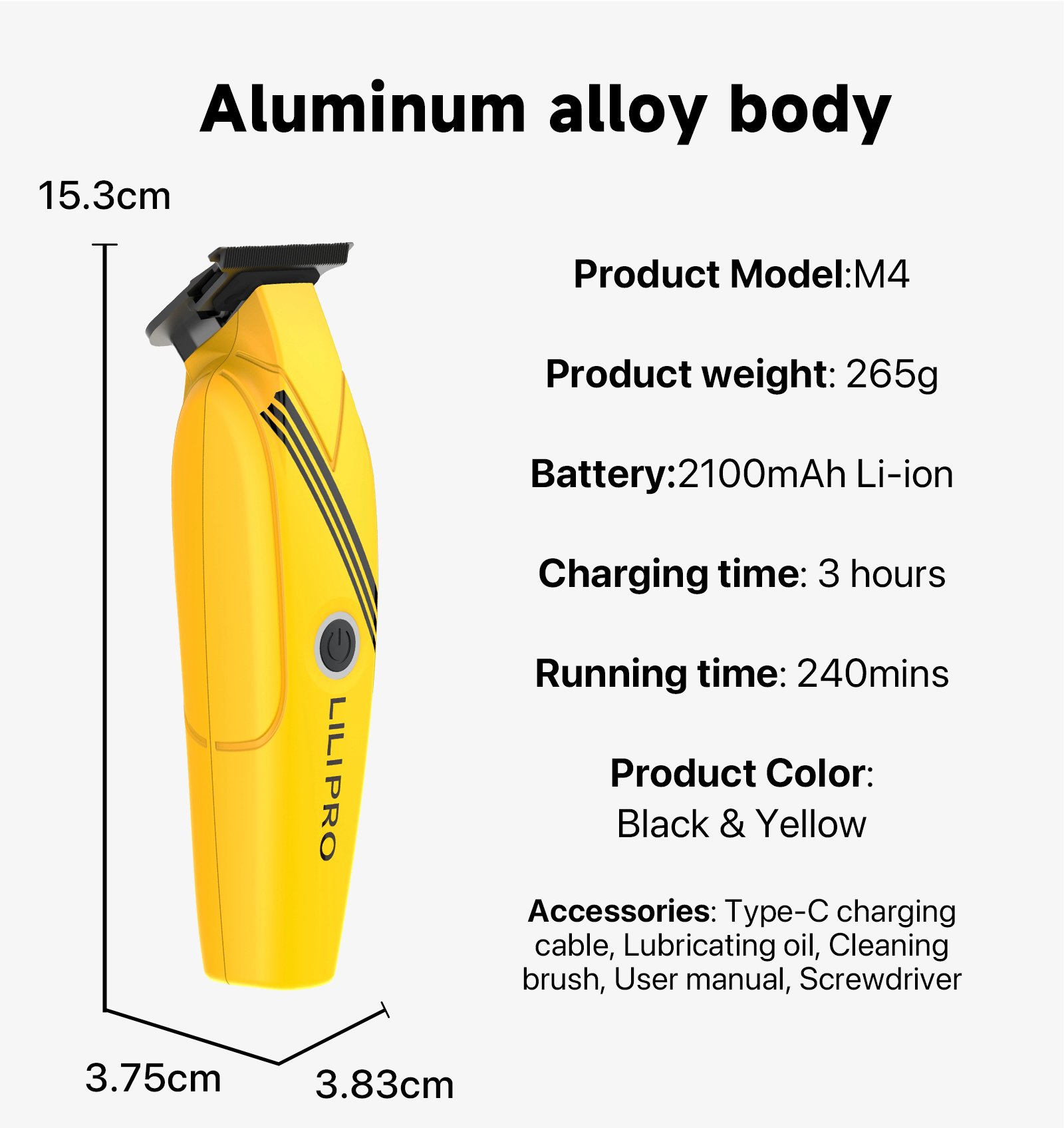 LILIPRO M4 Aluminum DLC Blade Hair Trimmer Hair Cutting Machine Salon Trimmers For Men Barber Supplies Tools Set