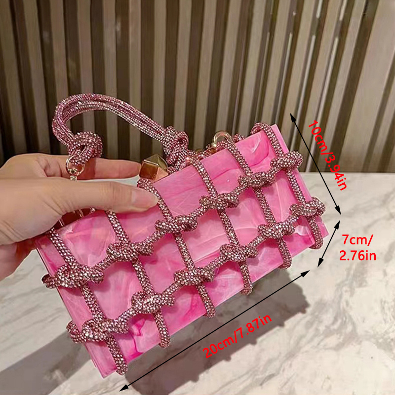 JIOMAY 2024 Guangzhou Luxury Designer Women's Handbags Metal Clutch Bag Rhinestone High Fashionable Evening Wallet Purses Partie