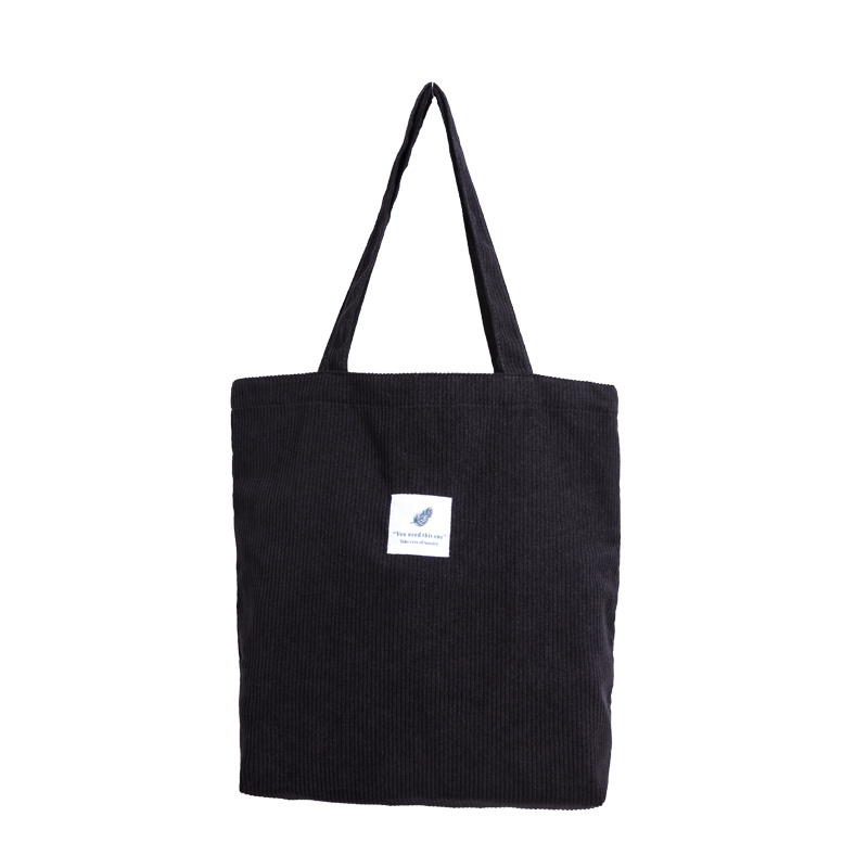 Wholesale Corduroy Womens Tote Bag Guangzhou with Custom Printed Logo Reusable Shopping Bag Affordable eco Friendly Handbag 2023