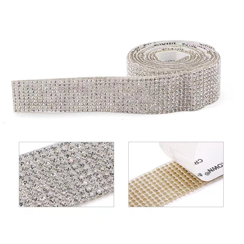 ZSY hot fixed rhinestone silver hot melt glue net diamond DIY wedding trousers heat transfer super crystal adhesive tape