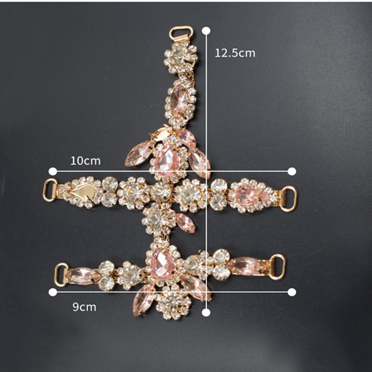 ZSY Wholesale Colorful Acrylic Crystal Rhinestone Shoe Chain For Crystal V-shaped Flip Flops Slippers Shoe Chain Buckles