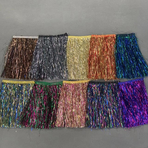 ZSY 20cm 8 inch Tassel Fringe Tassel Fringing Trim Tinsel Material Bright Colors Shiny Metallic Stage Lace Fabric For Dress