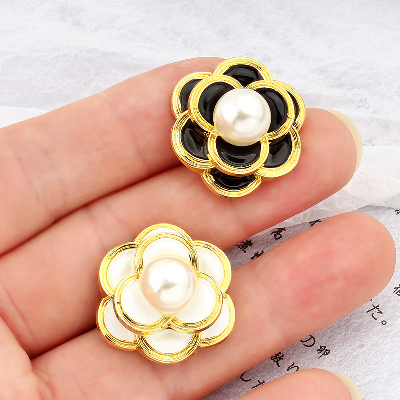 ZSY Fashion coat button oil camellia black and white button women's big clothes decoration button