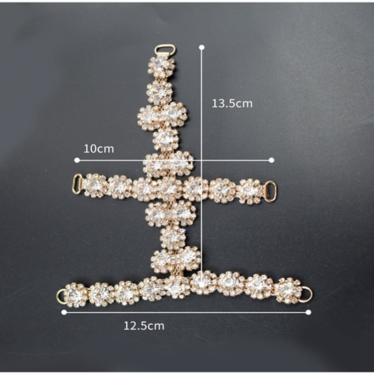 ZSY Wholesale Colorful Acrylic Crystal Rhinestone Shoe Chain For Crystal V-shaped Flip Flops Slippers Shoe Chain Buckles