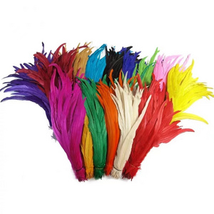 ZSY Factory Wholesale Selected 40-45 cm Bleached Dyed Rooster Tail Feathers for Carnival Costume and Samba Dance