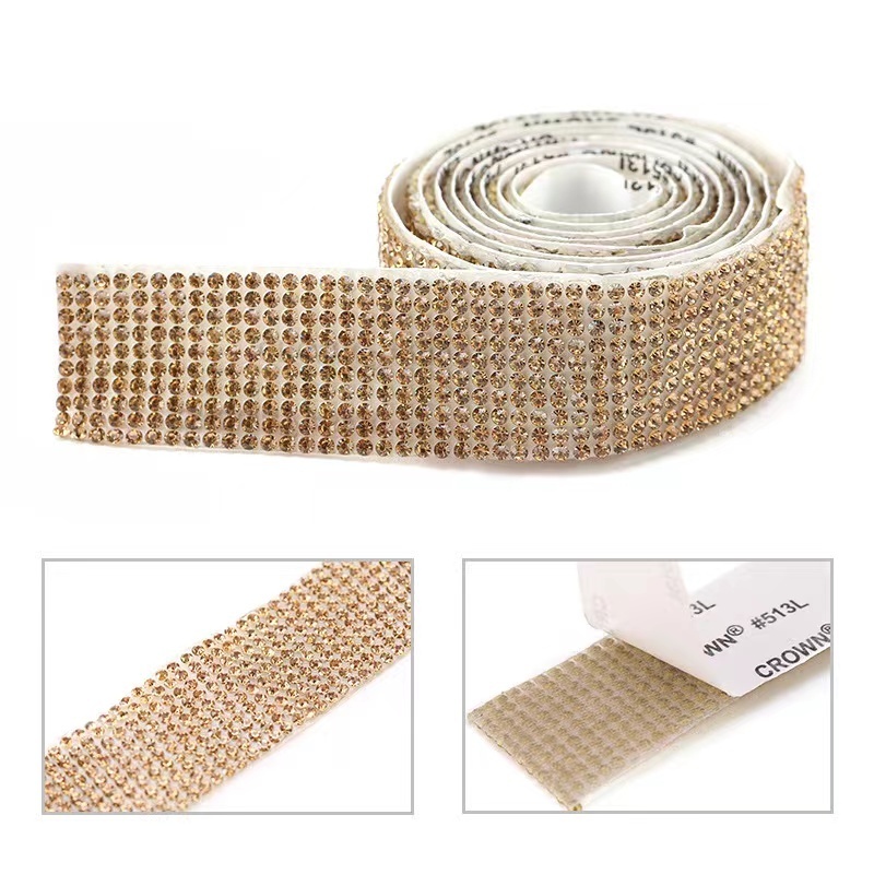 ZSY hot fixed rhinestone silver hot melt glue net diamond DIY wedding trousers heat transfer super crystal adhesive tape