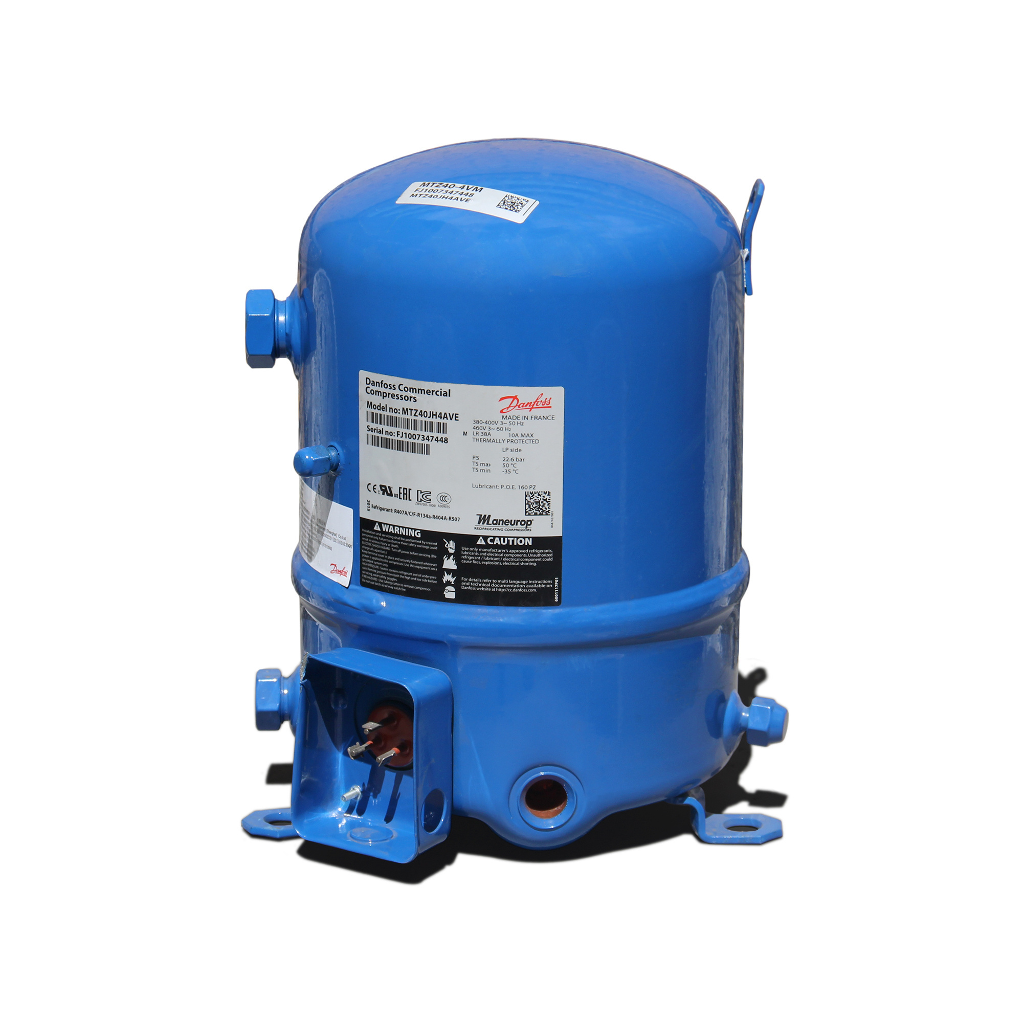 Maneurop Piston Compressor 33000 Btu  MT32 MT 32 With R22 Refrigerant MTZ32 MTZ 32 With R404A Refrigent