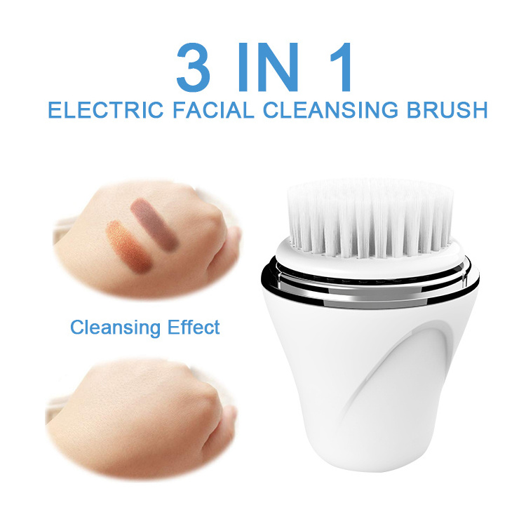 Portable Rechargeable Facial Brush Flex Face Wash Cleaning Massager Spin Brush Machine Vibrating Silicon Face Brush