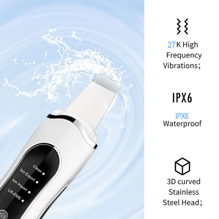 High Quality Ems Vibration Face Spatula Peel Facial Peeling Skin Care Cleaner Sonic Spatula Ultrasonic Skin Scrubber