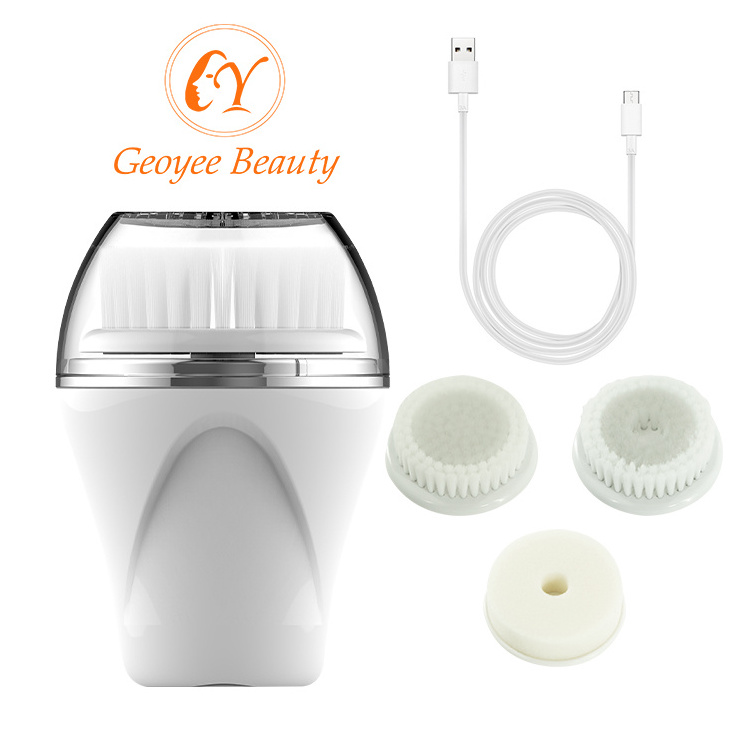 Portable Rechargeable Facial Brush Flex Face Wash Cleaning Massager Spin Brush Machine Vibrating Silicon Face Brush