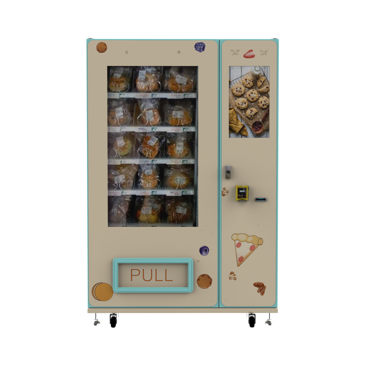 Zhongda oem customized outdoor 24 hours self service backery vending machine