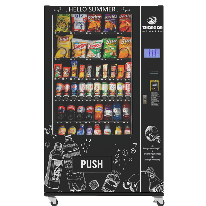 Hot selling  high quality  vending machine with digital touch screen for beverage and snacks