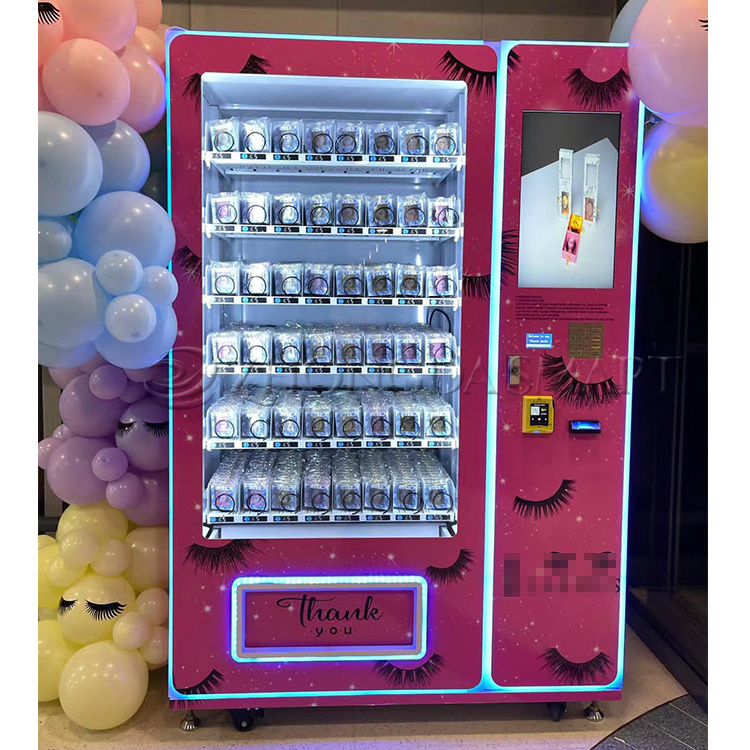 Hot selling 2023 Tattoo Lashes Vending Machine Tempered Glass Vending Machines for university