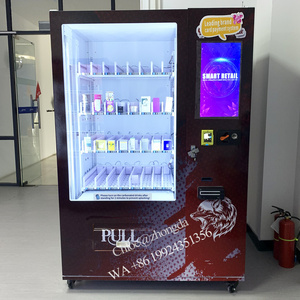 Zhongda Smart vending Whisky Champagne Red wine Vodka Beer Glass bottle vending machine with belt system and lift vendingmachine