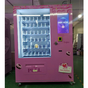 Multiple language system conveyor belt vending machine for salad sandwich cupcake and milk tea