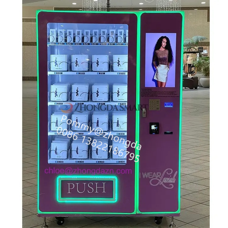 Multiple language system conveyor belt vending machine for salad sandwich cupcake and milk tea