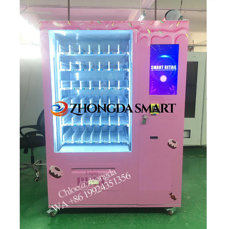 Zhongda Smart vending Whisky Champagne Red wine Vodka Beer Glass bottle vending machine with belt system and lift vendingmachine