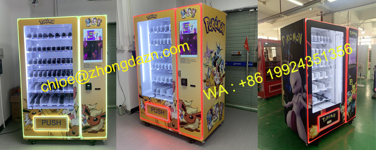 Zhongda New arrival Customized PPokemon Card Vending Machine Tattoo Vending Machine Sticker Vending Machine