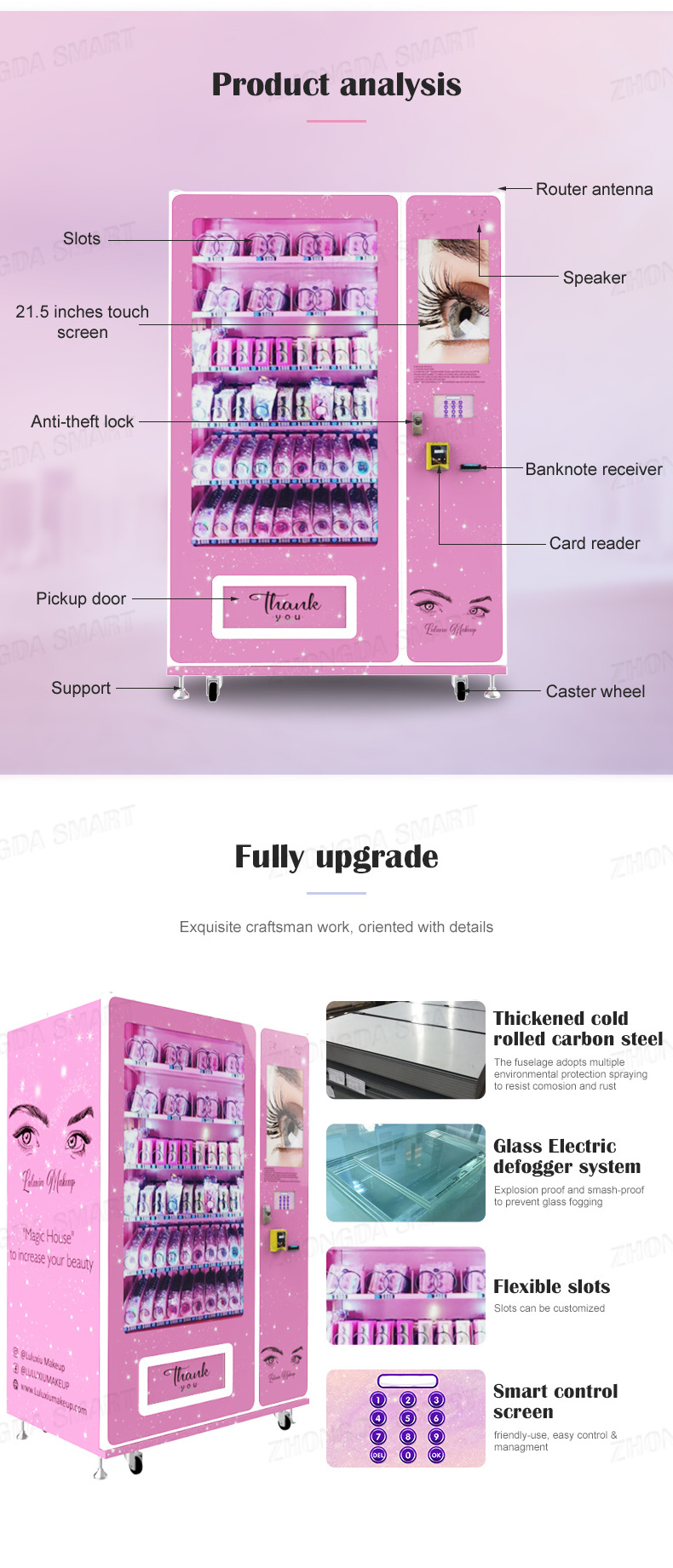 Zhongda New arrival Customized PPokemon Card Vending Machine Tattoo Vending Machine Sticker Vending Machine