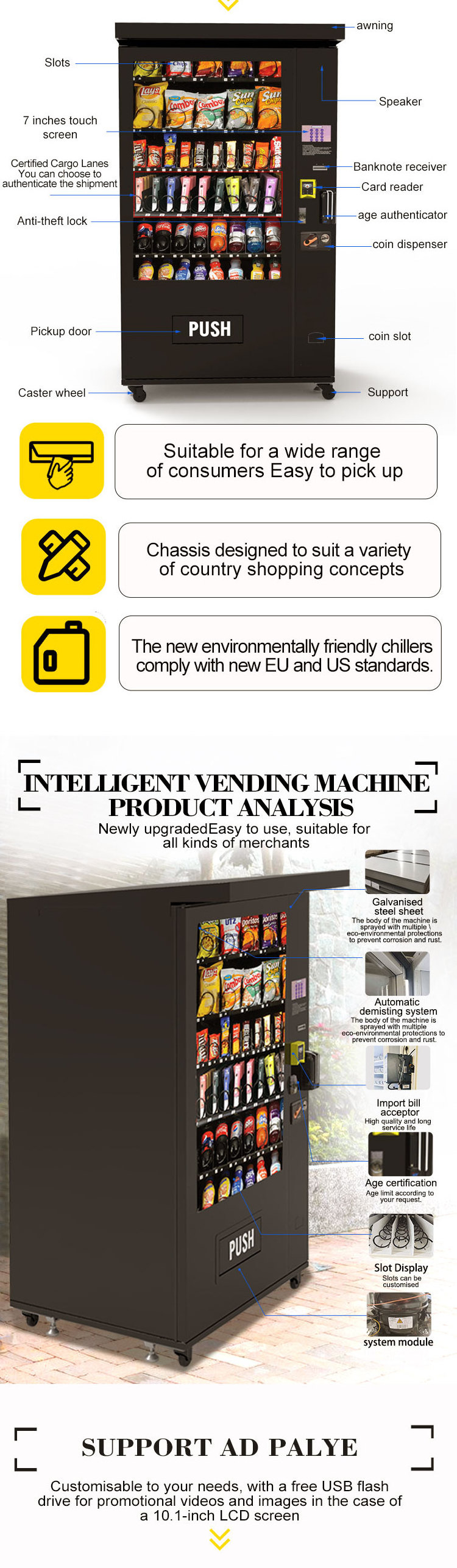 Germany outdoor drink snack Vending Machine Commercial Automatic outdoor Vending Machine with Euro coin operated