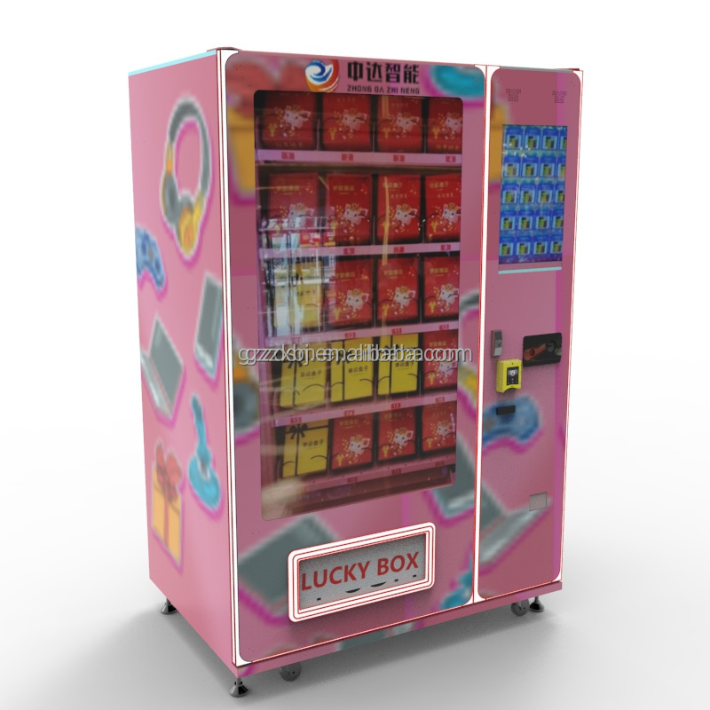 Top sale cosmetics design pink lash vending machine with card reader and large  hair beauty vending machine for retail items