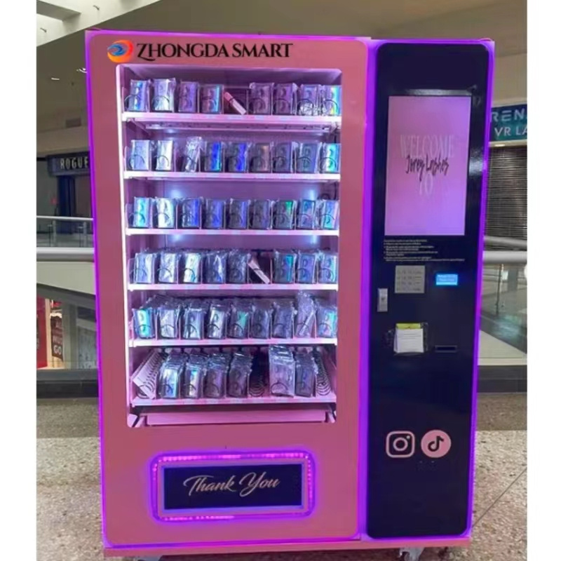 Electronic touch screen lashes vending machine with advertising screen eyelash vending machines