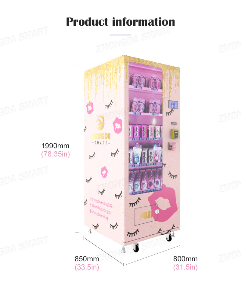 Easy control slim size mini vending machine lashes vending machine